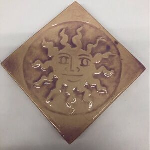 Handmade Ceramic Tile: purple Sun